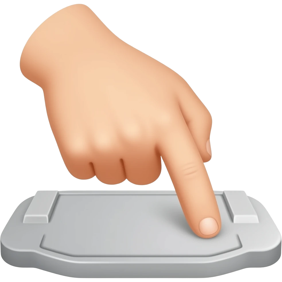 finger on top presses without buttons emoji