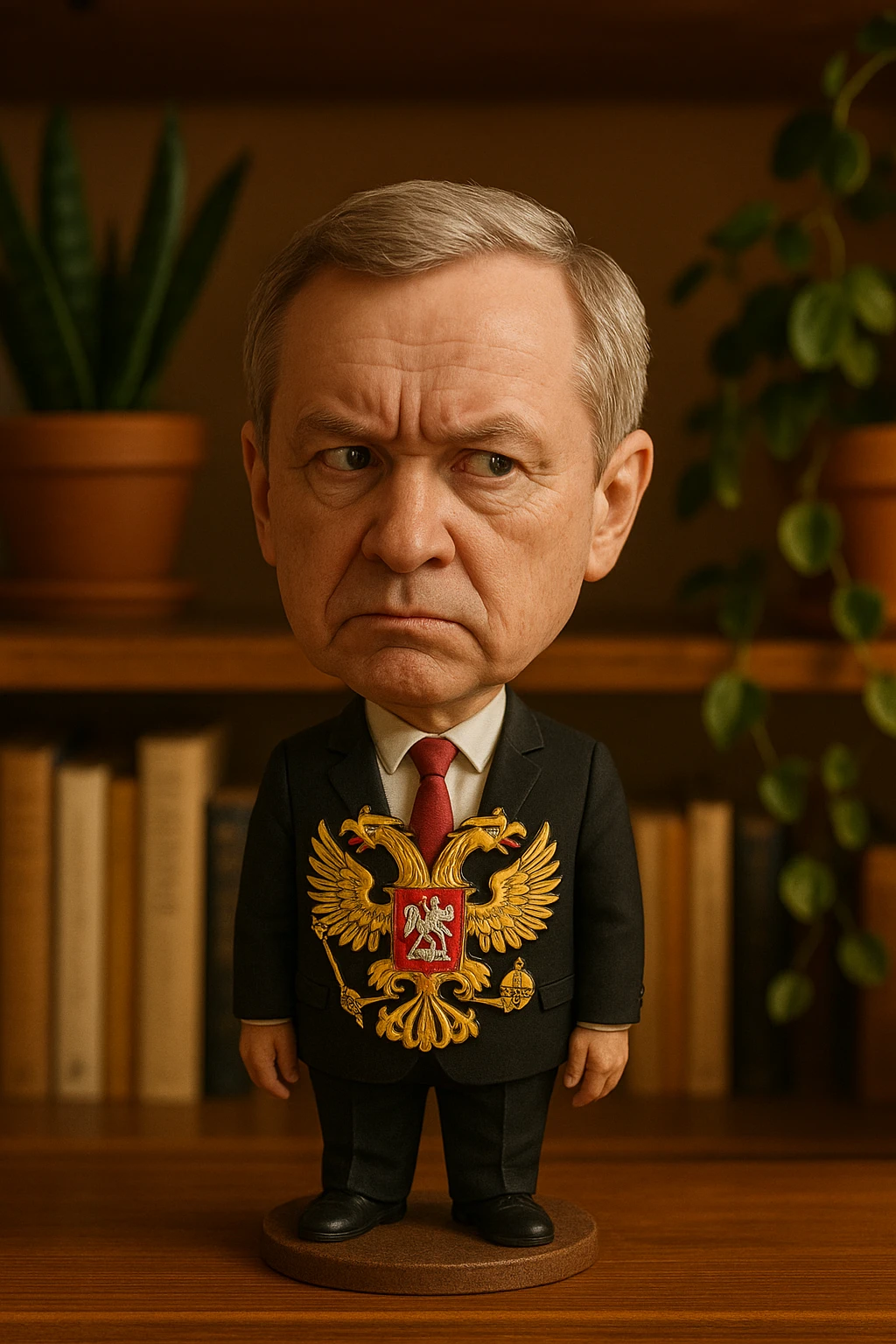 Две головы двуглавого орла с Российского герба недоверчиво смотрят друг на друга emoji