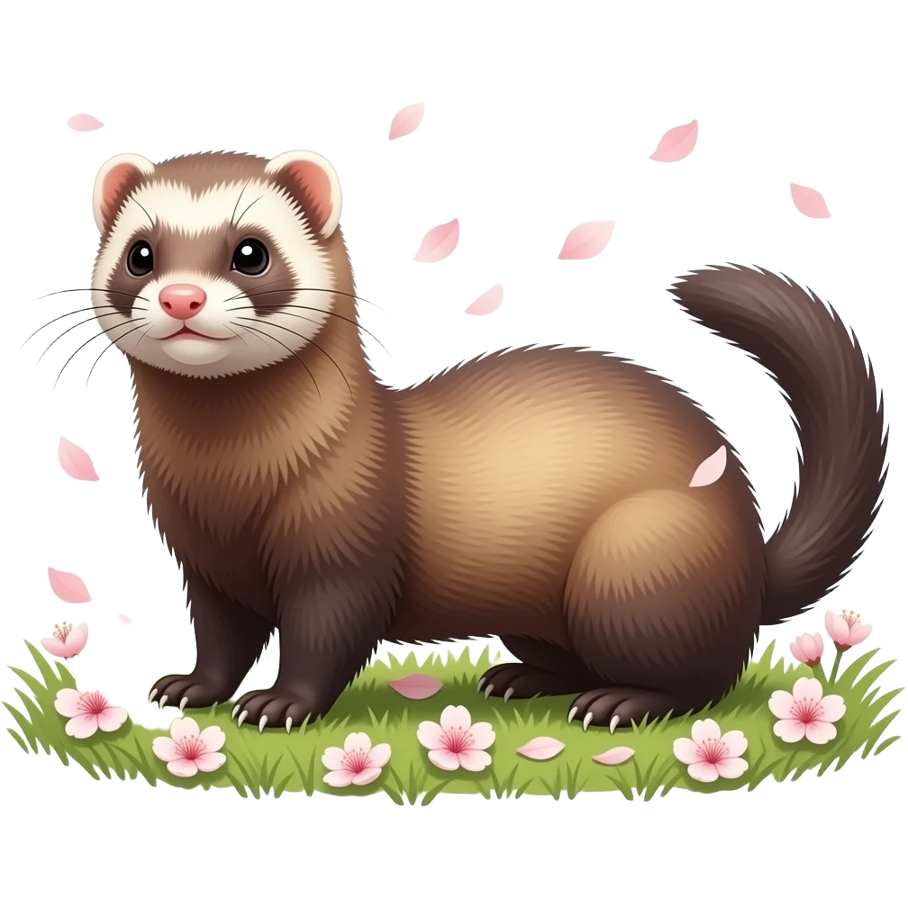 Cherry blossom ferret emoji