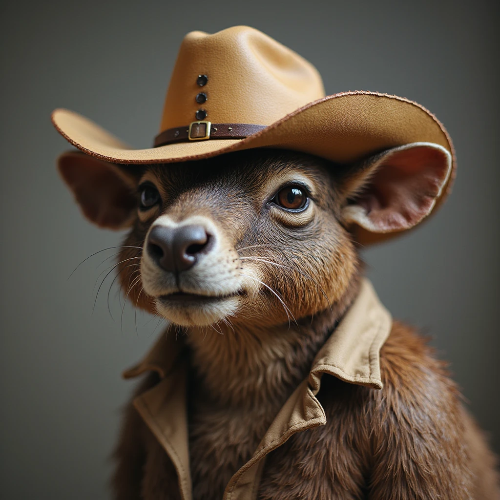 capibara with cowboy hat, realistic and detailed style emoji