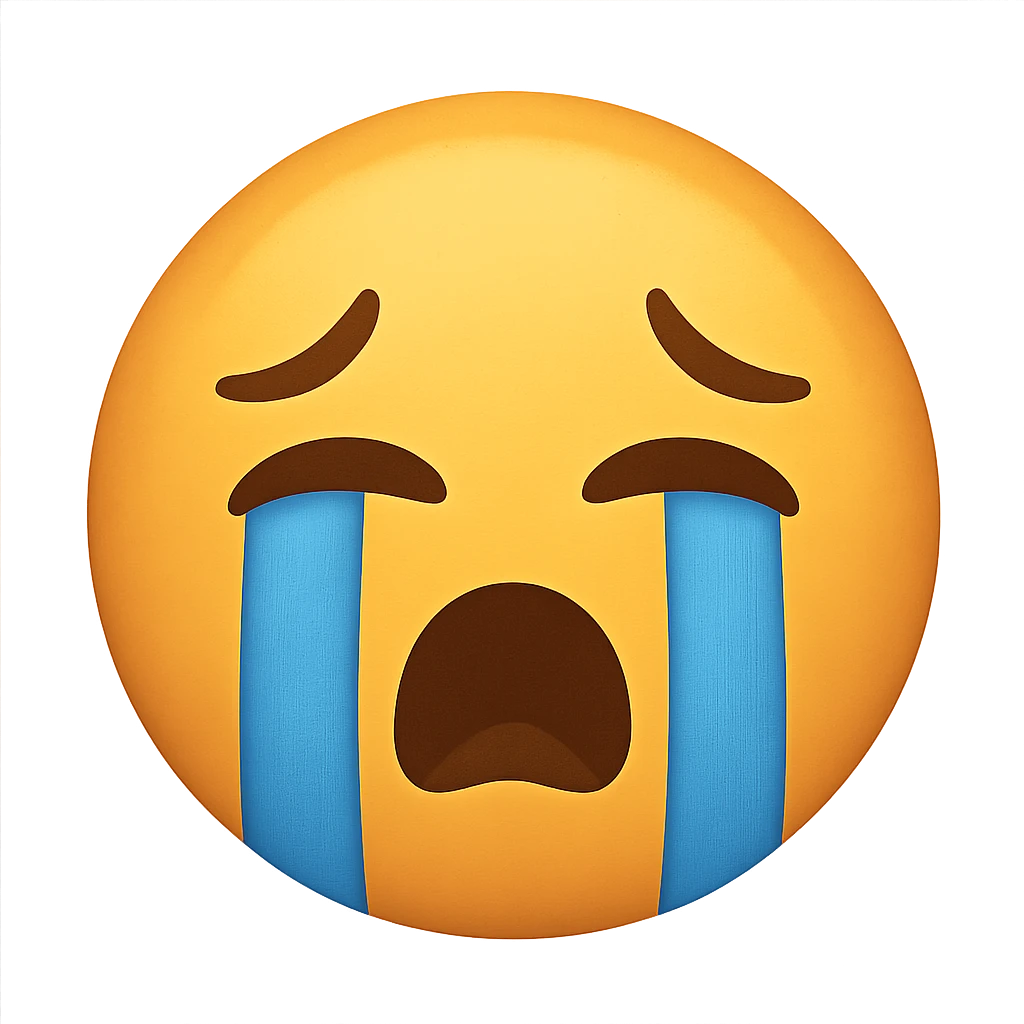 crying face emoji, digital illustration emoji