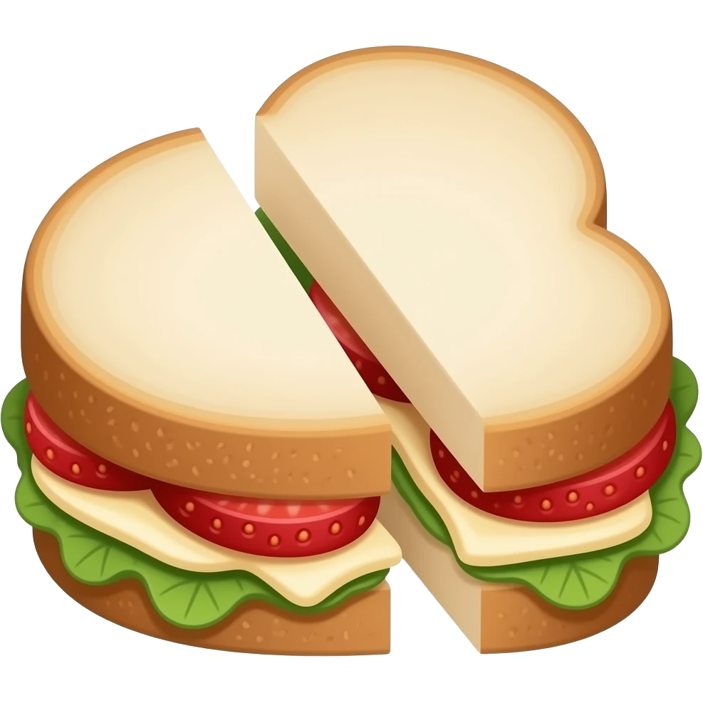 Strawberry and cream cheese sando split in half emoji