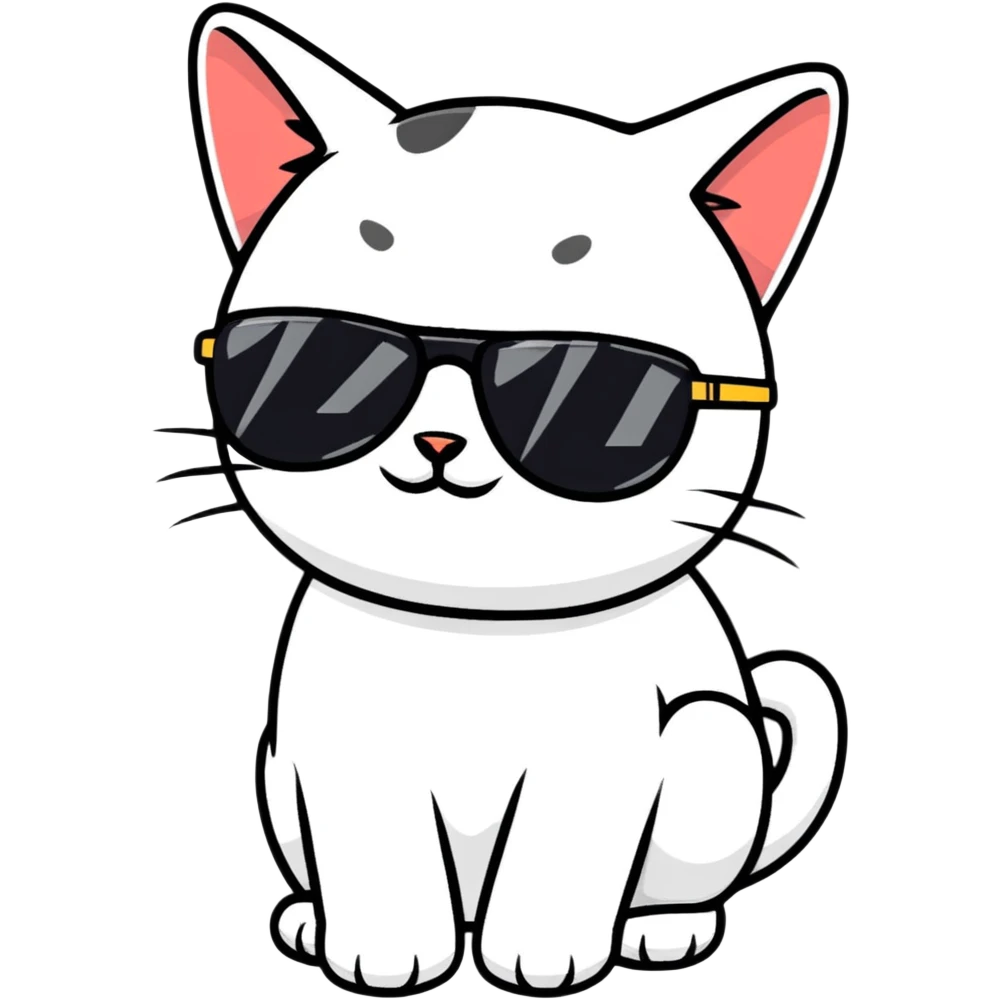 Cat with sunglasses emoji