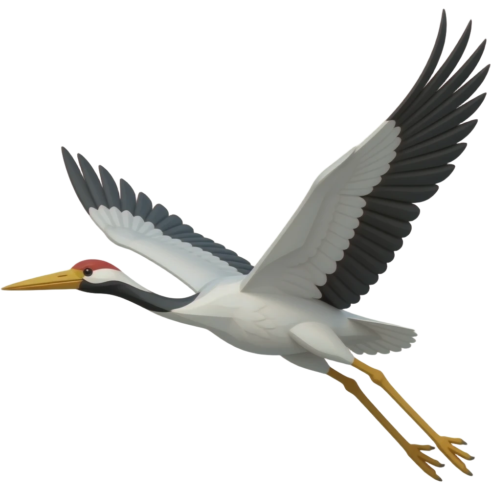 cigogne origami qui vole aile déployer emoji