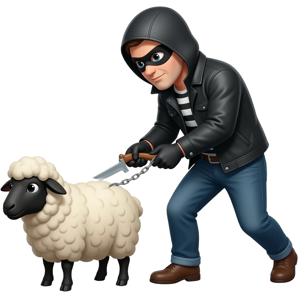 thief stealing a sheep emoji