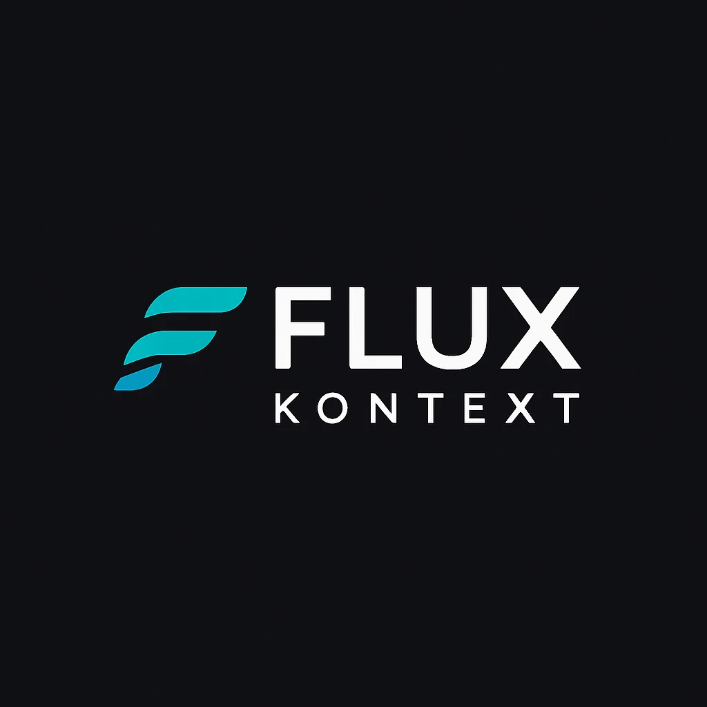 make a image with logo of  text "FLUX Kontext" emoji