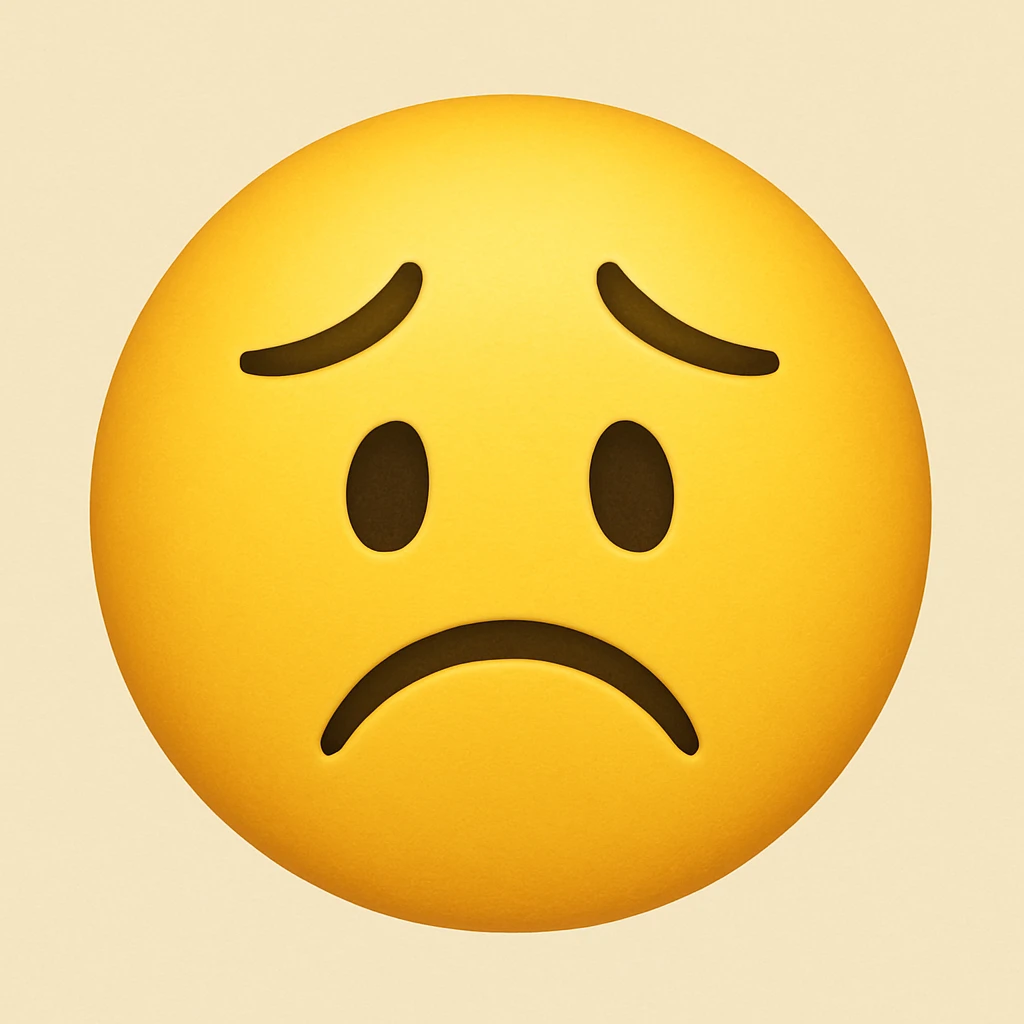 yellow emoji with a disappointed face emoji