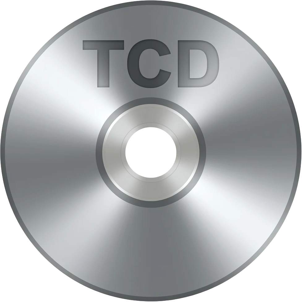 Chrome vinyl disc text TCD emoji