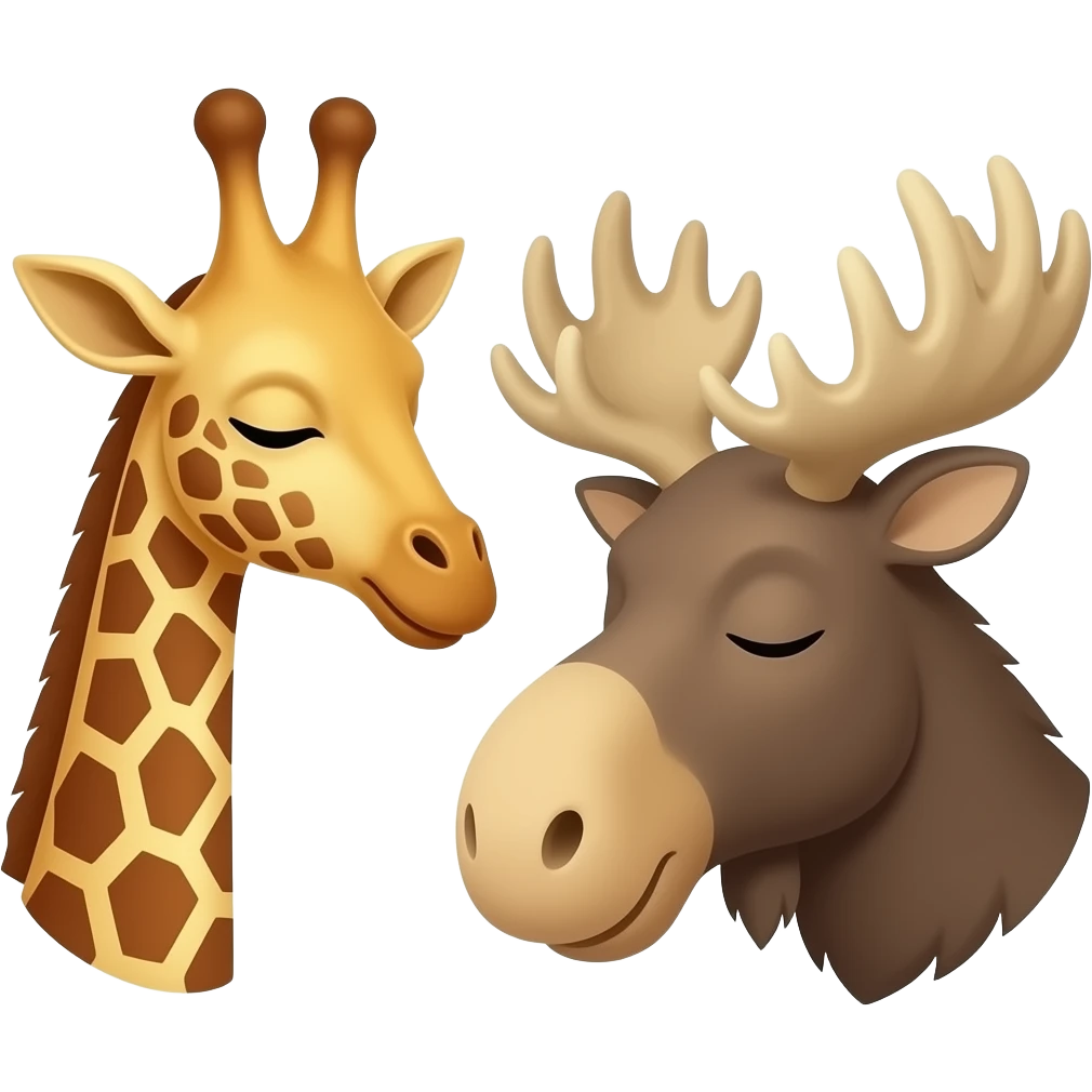 Einfacher Giraffenkopf und Elchkopf schlafen emoji