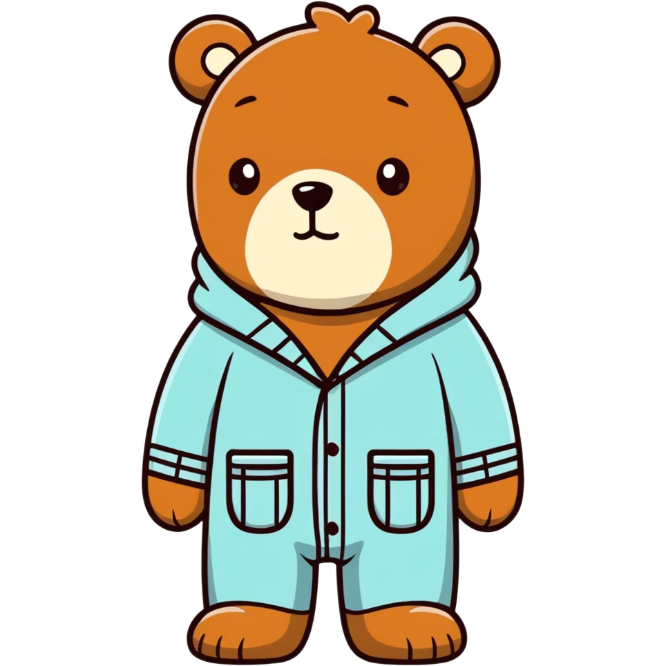 Tired bear in pajamas emoji