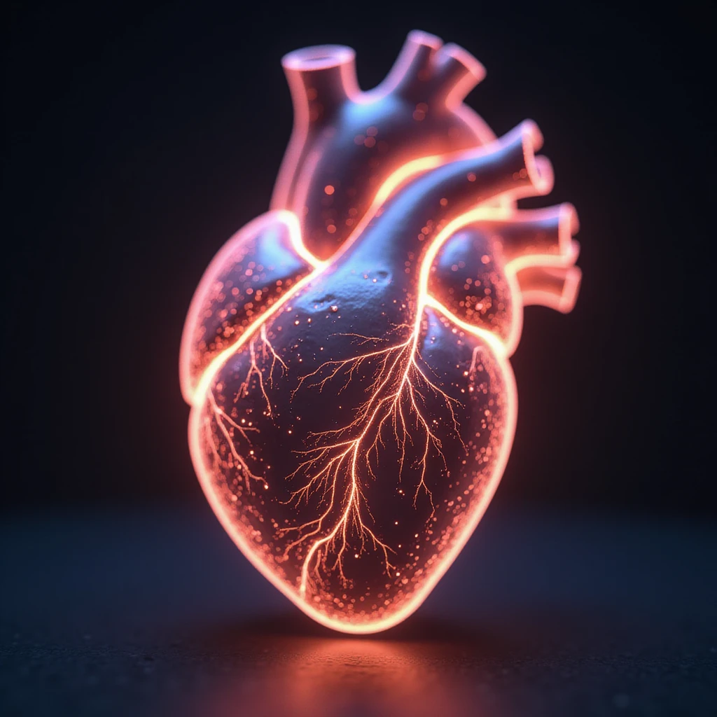 heart with a holographic effect, photorealistic style emoji