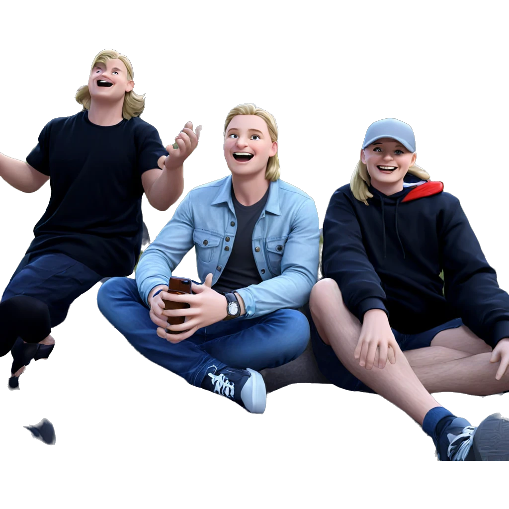 boys enjoying outdoor moments emoji