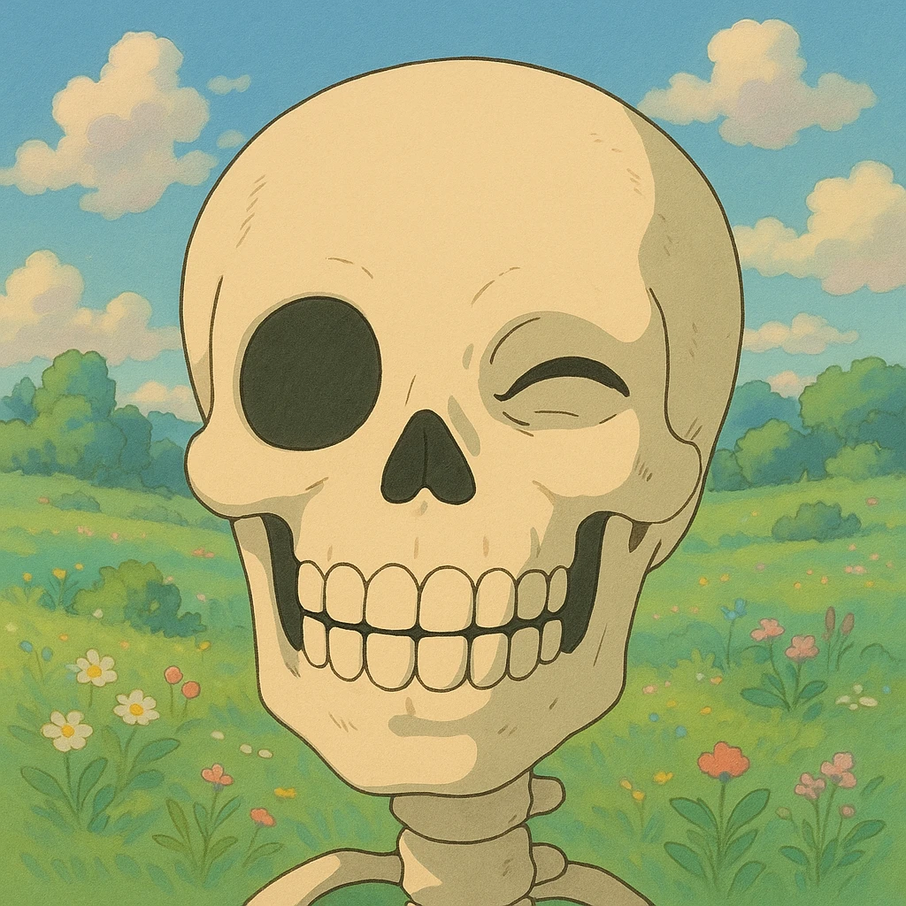 dead skull winking emoji