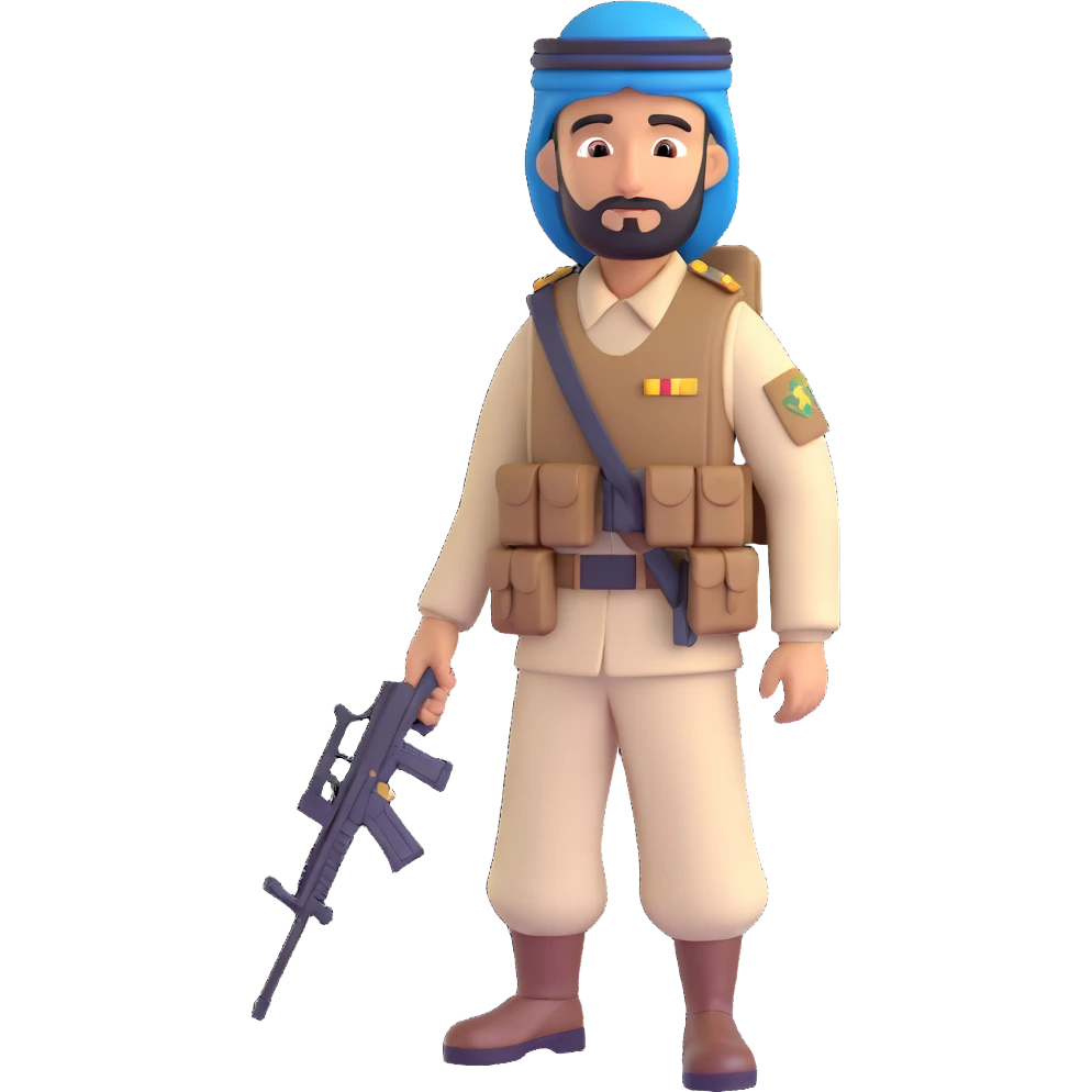 Arab soldier full length emoji