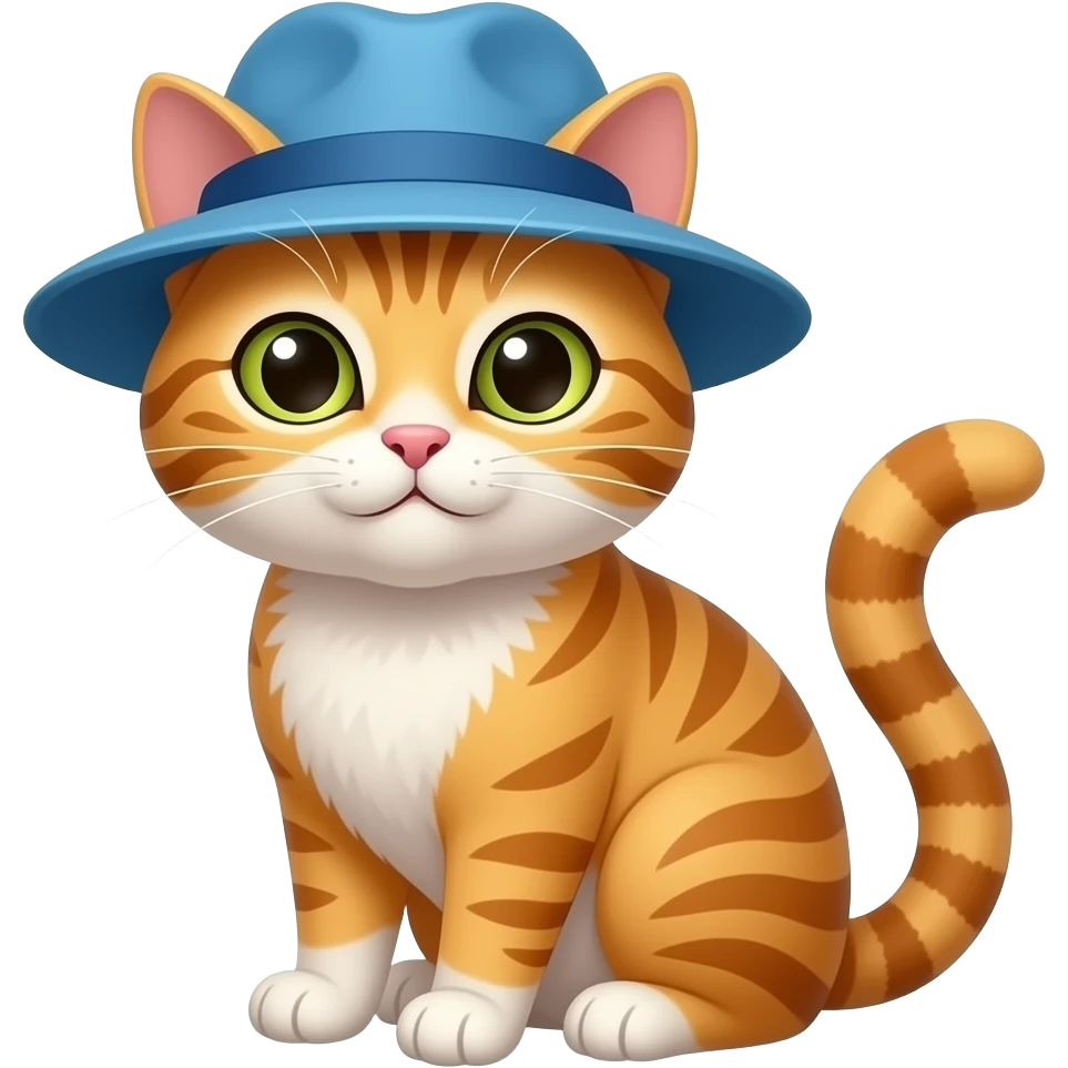 Me puedes hacer un gato con sombrero azul emoji