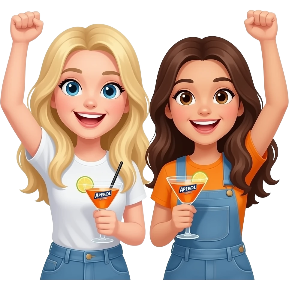 Aperol Spritz cheers blonde girl brunette girl emoji