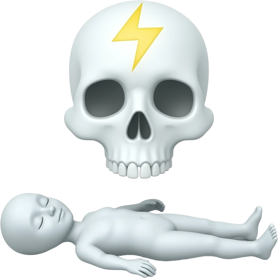 Soul leaving body body is lying on ground emoji