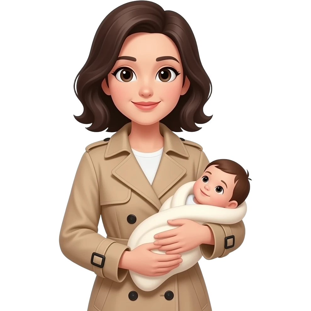 a really stylish mom with baby emoji