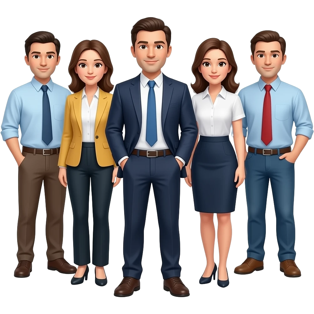 business men with women, both casual clothing emoji