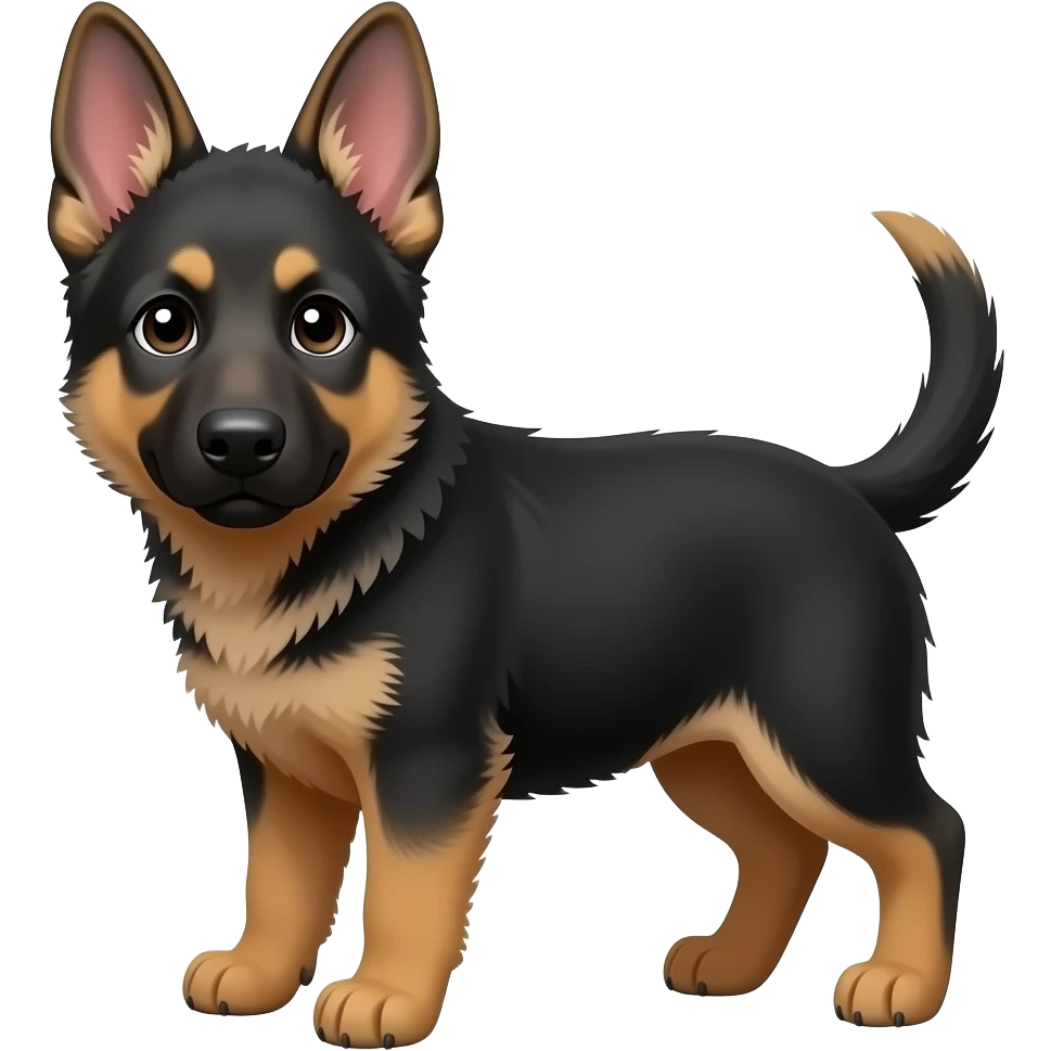 Black german shepherd puppy emoji