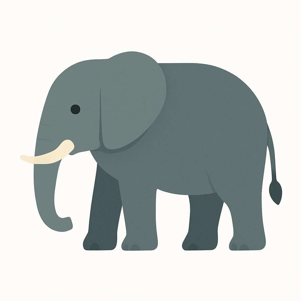 flat design style elephant white background emoji
