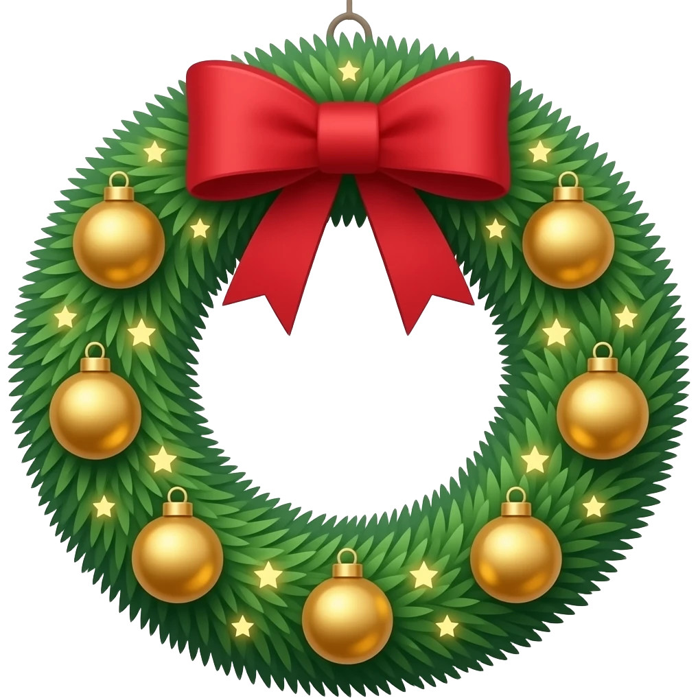 Smooth cross Christmas wreath circle hanging decoration emoji
