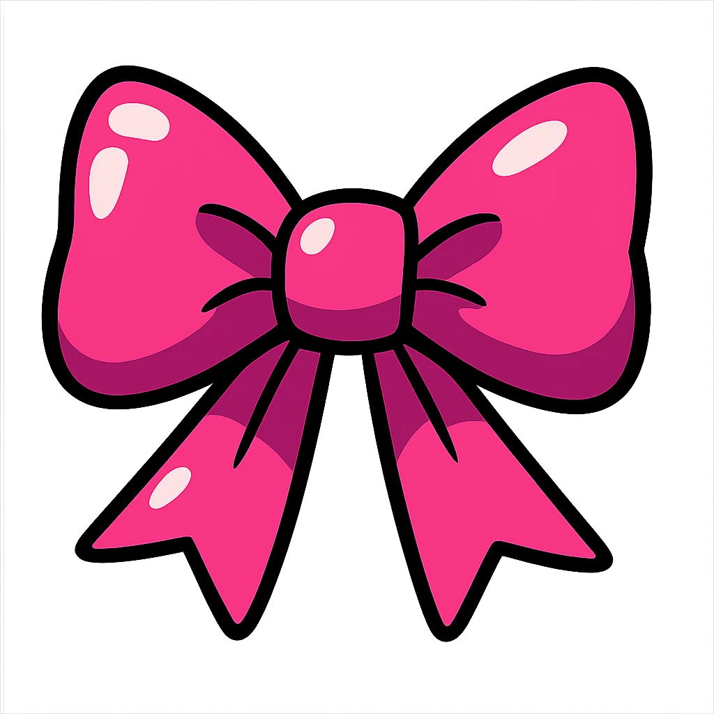 shiny pink bow emoji