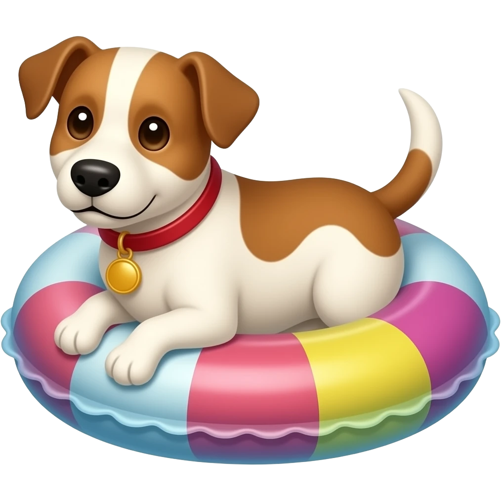 make a dog using a float, make it in an emoji style emoji