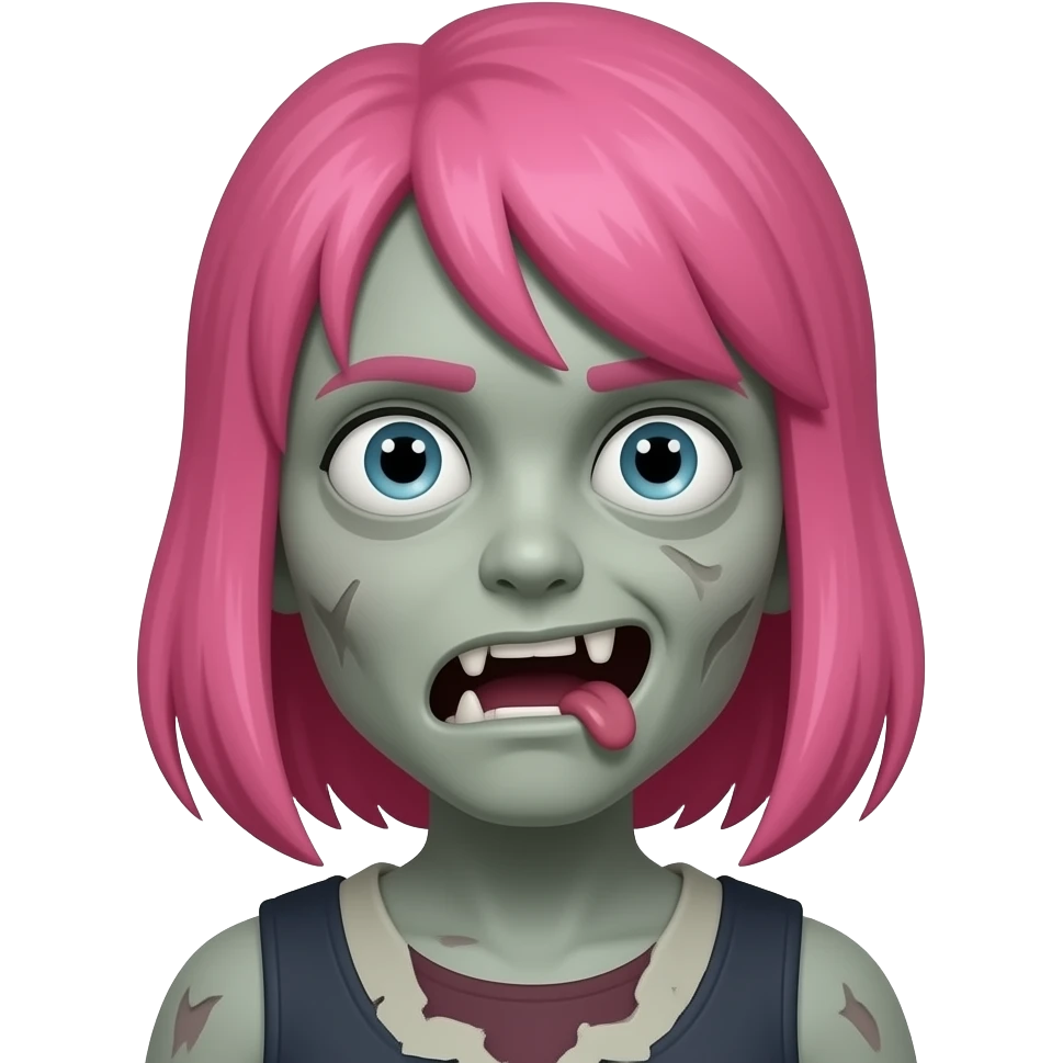 zombie with pink haird emoji