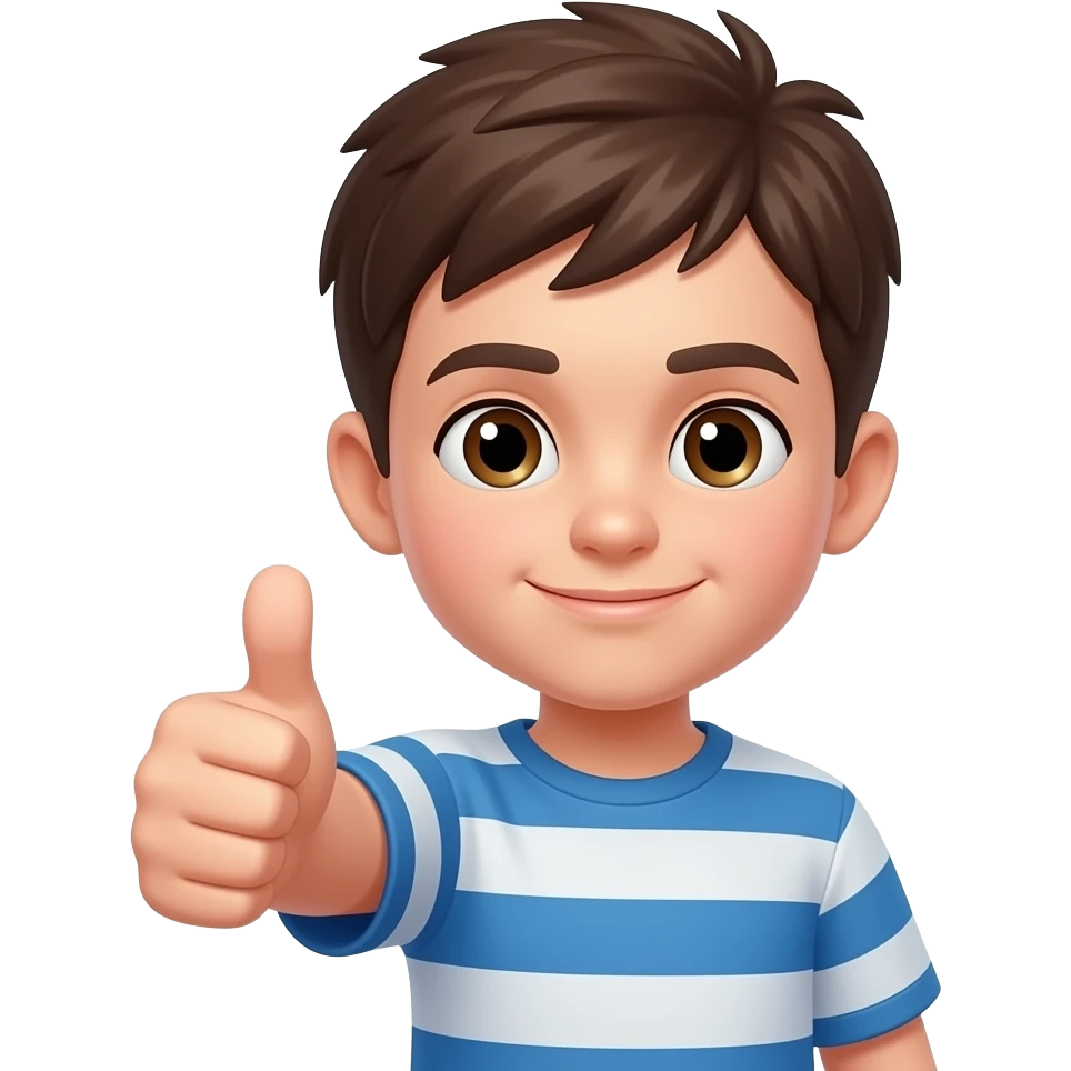 Boy giving a thumbs-down emoji