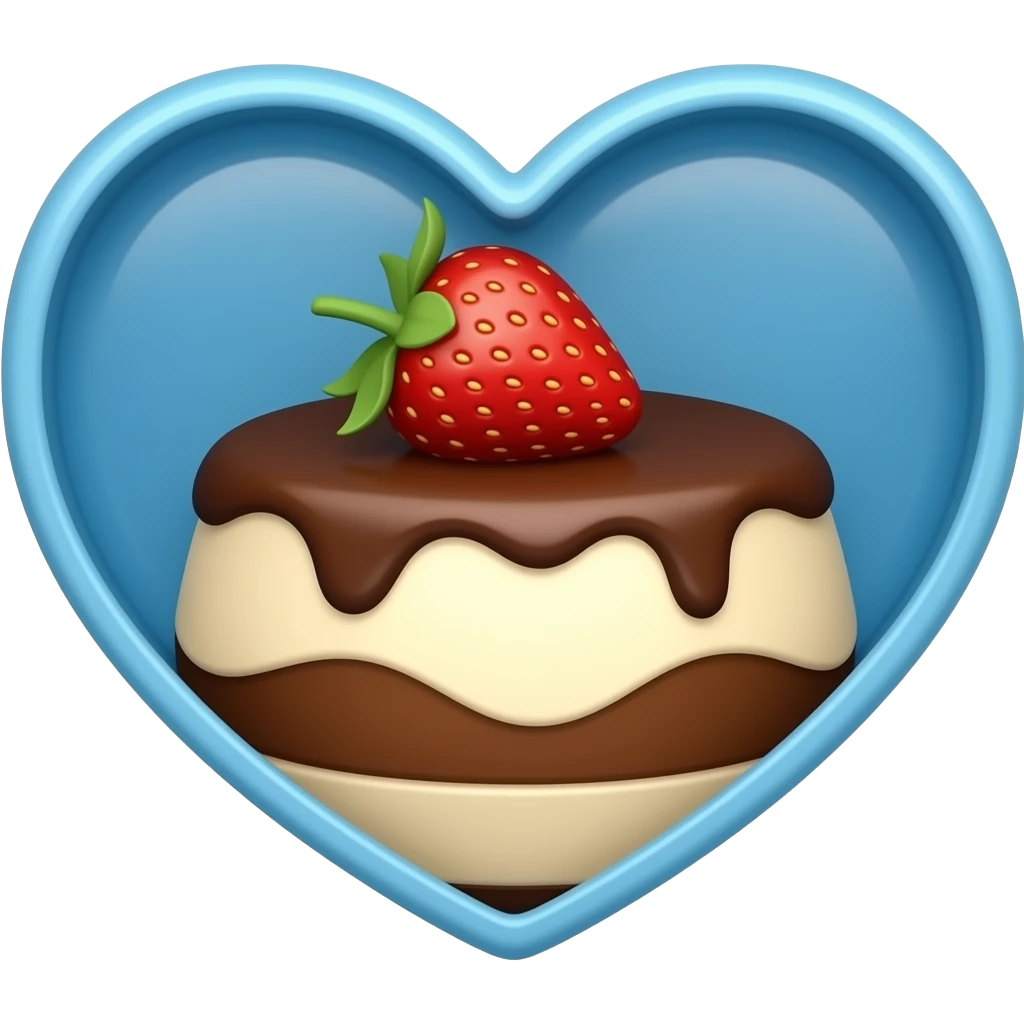 🩵 with chocolate and strawberry tiramisù inside emoji