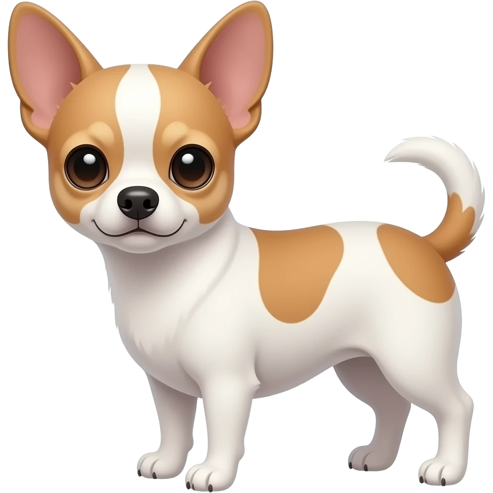 white and light brown chihuahua emoji