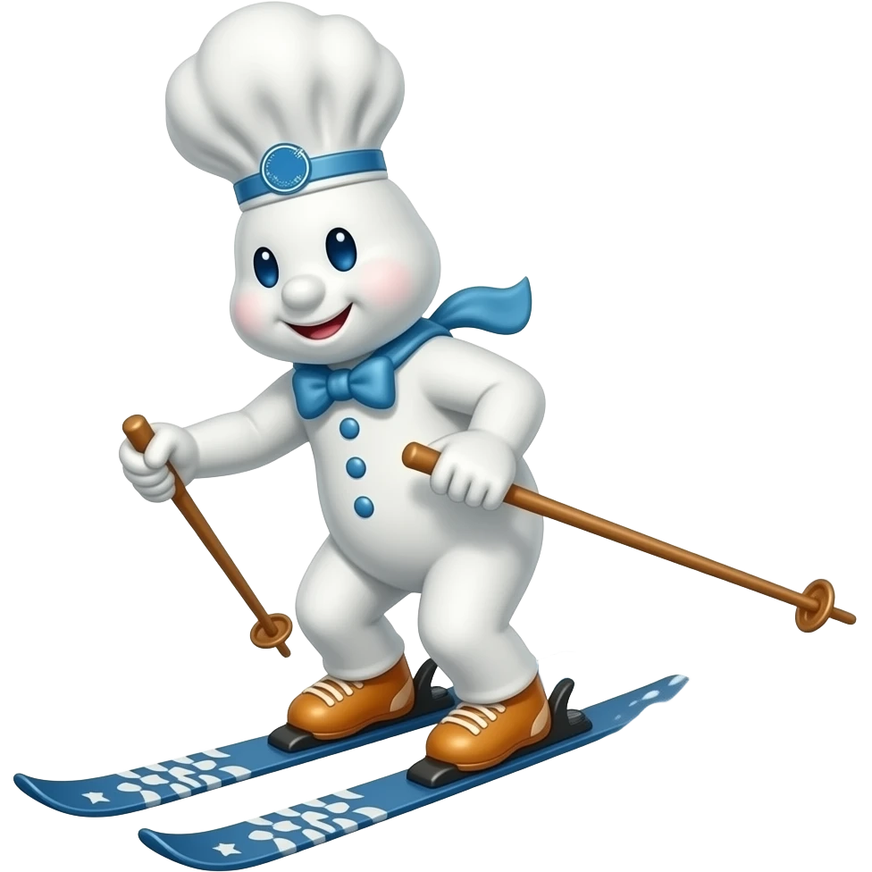 Phillsbury dough boy skiing emoji