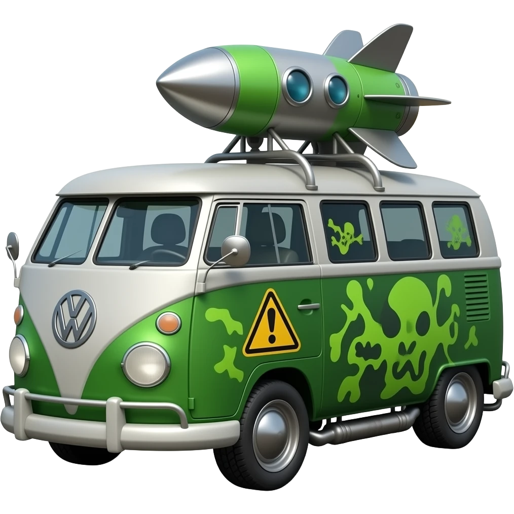 futuristic rocket powered volkswagen toxic van emoji