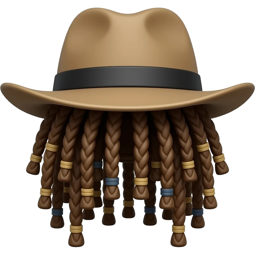 hat with dreadlocks emoji