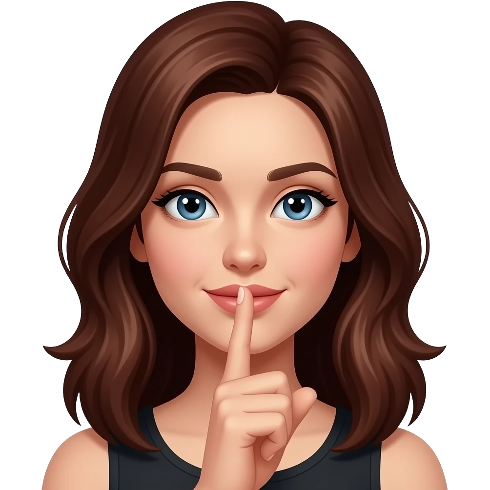 dark copper hair female doing the move “periodt.” with her finger emoji