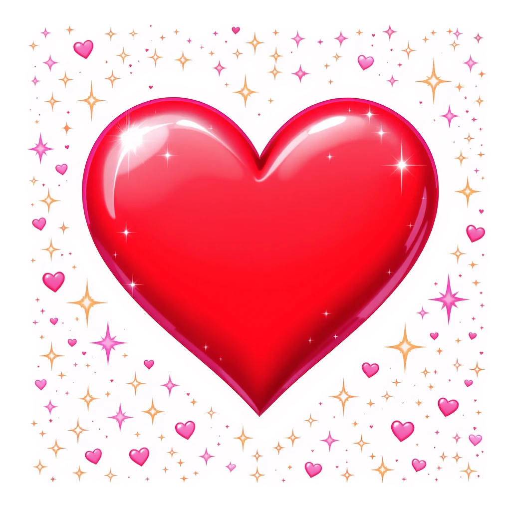 heart emoji, cute and shiny, with sparkles, no background emoji