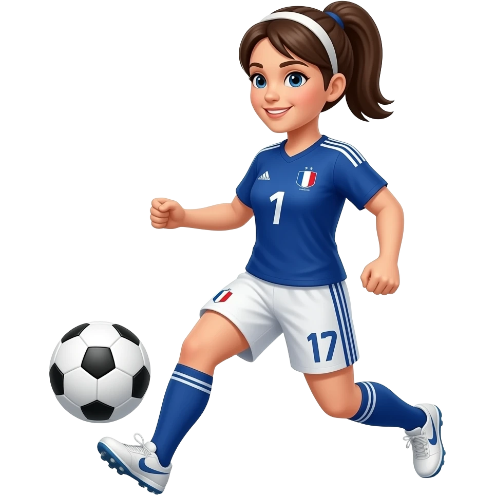 women playing soccer in France emoji