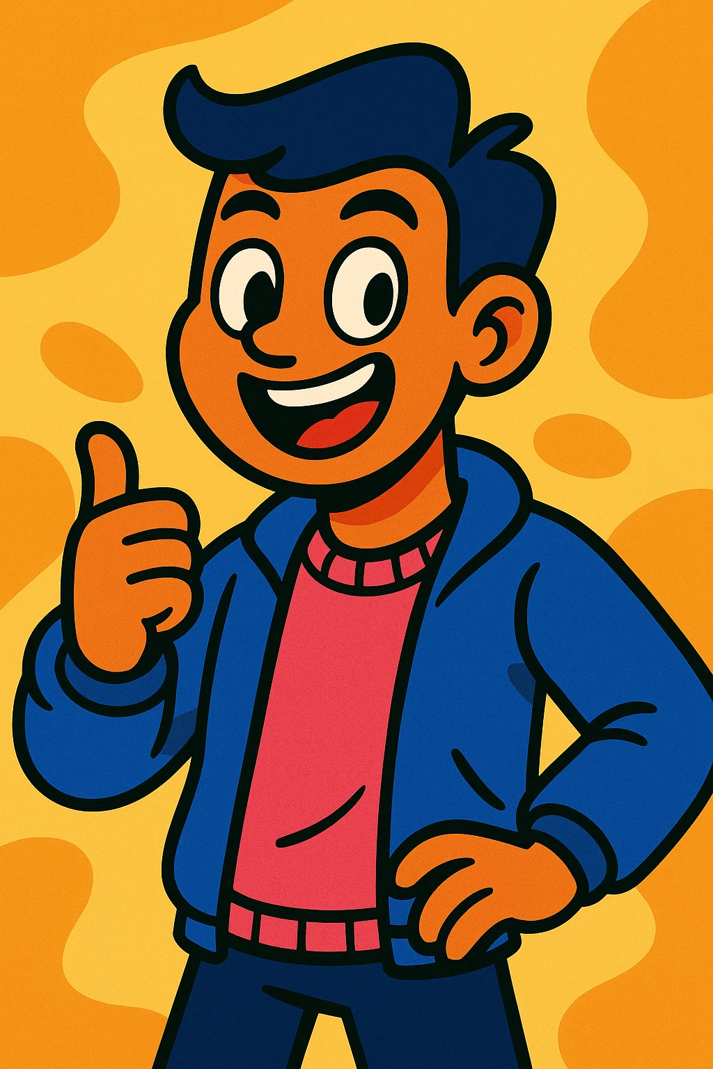 a person in modern cartoon style with vibrant colors emoji