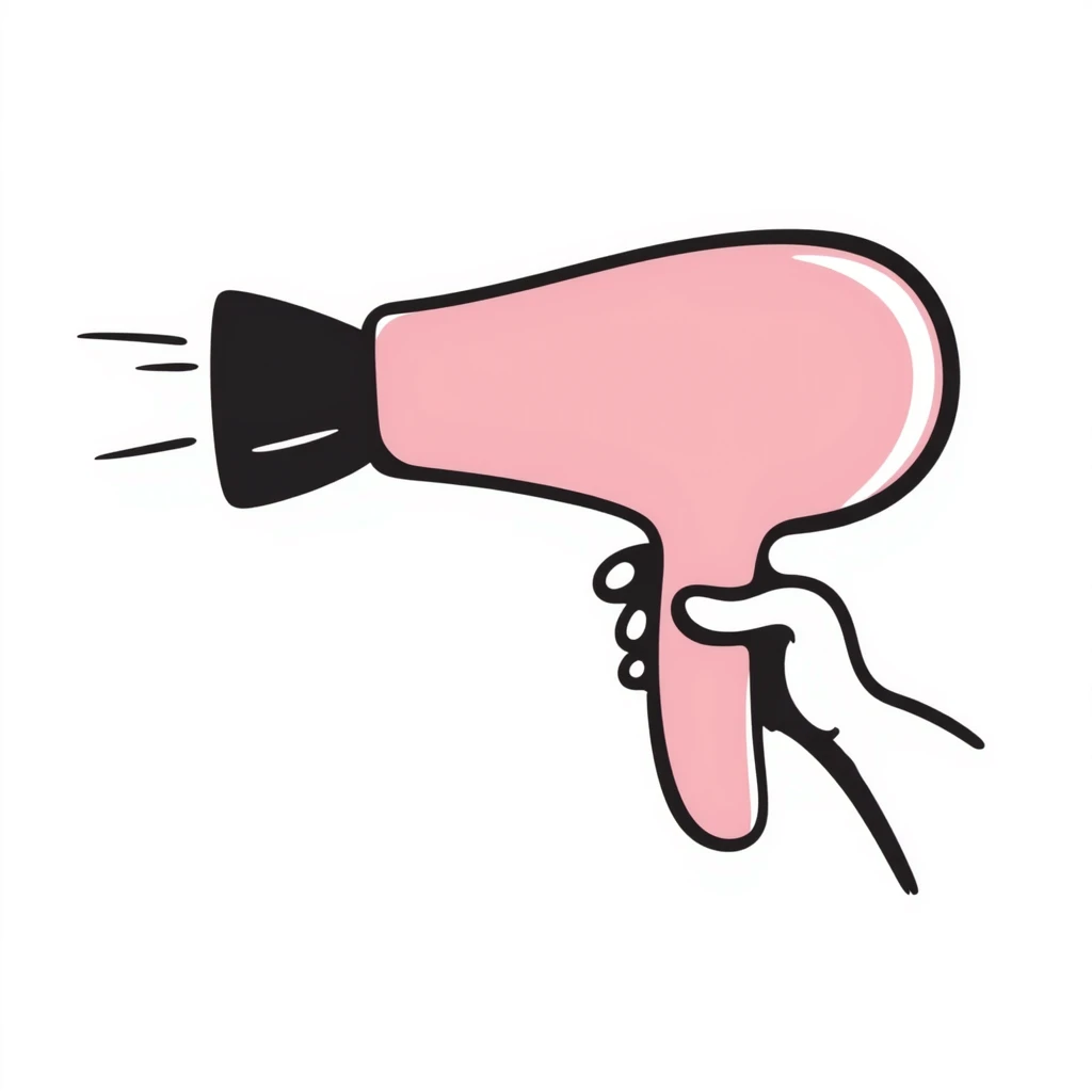 pastel pink hair dryer emoji