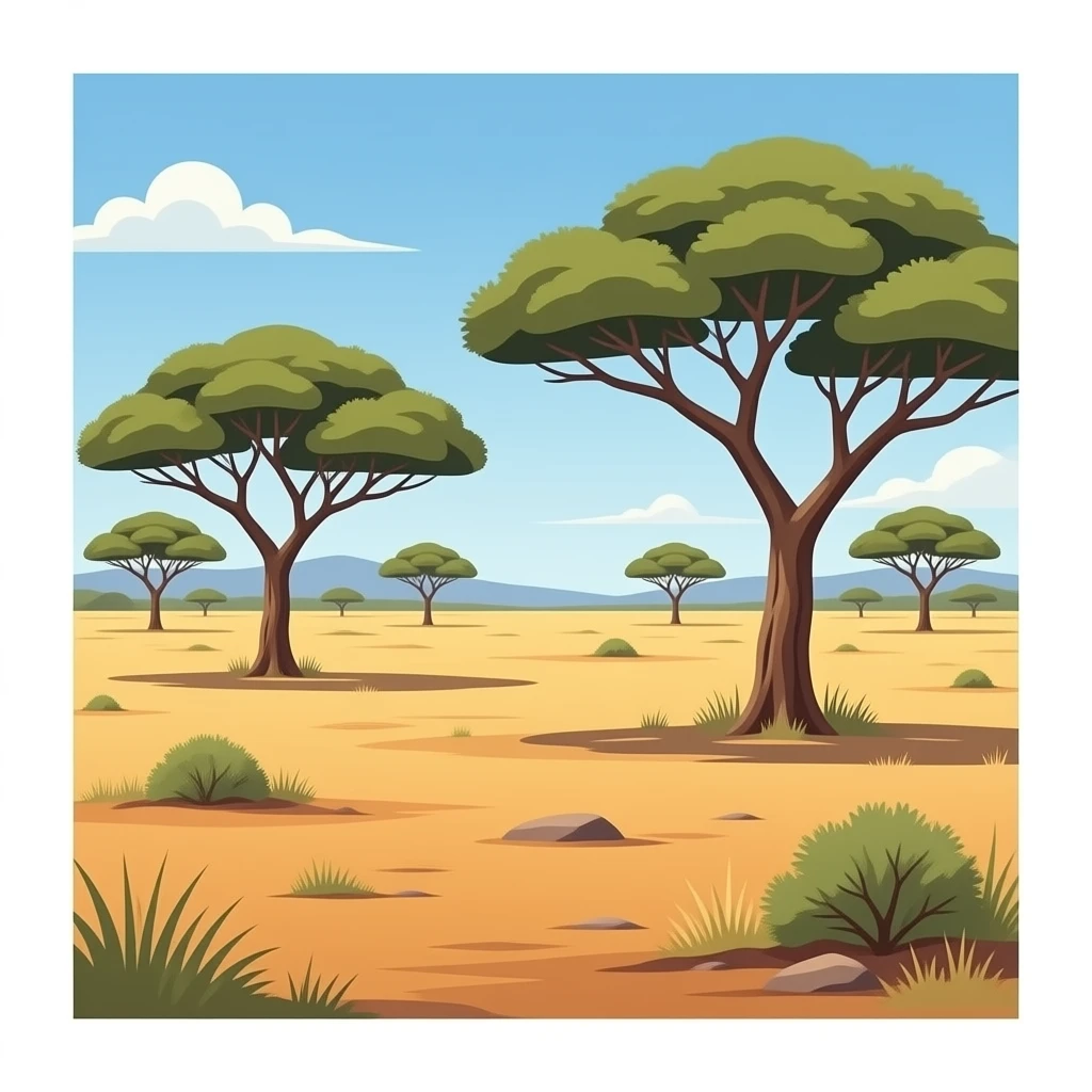 fondo de una sabana con arboles secos emoji