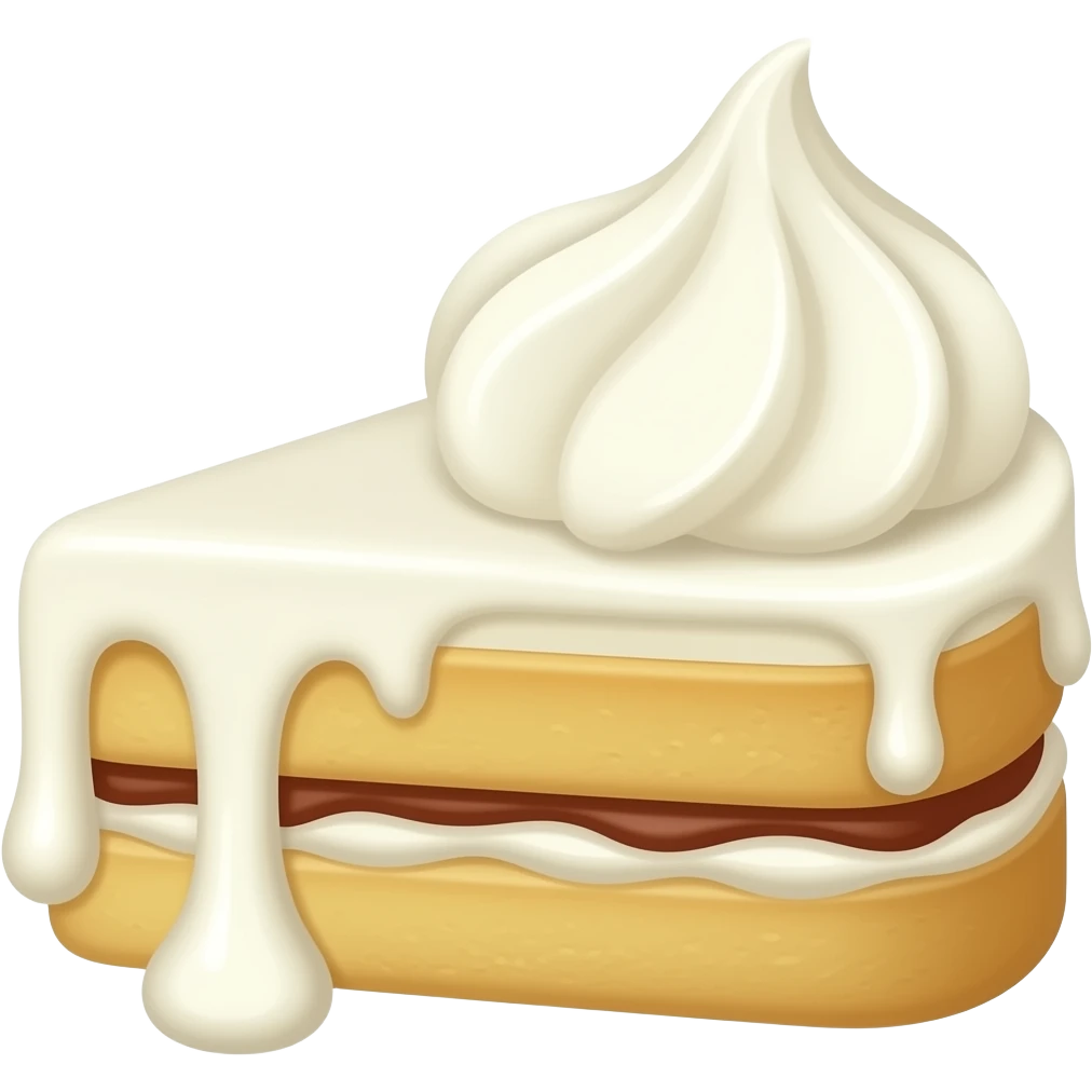 하얗고 긴 디저트 emoji