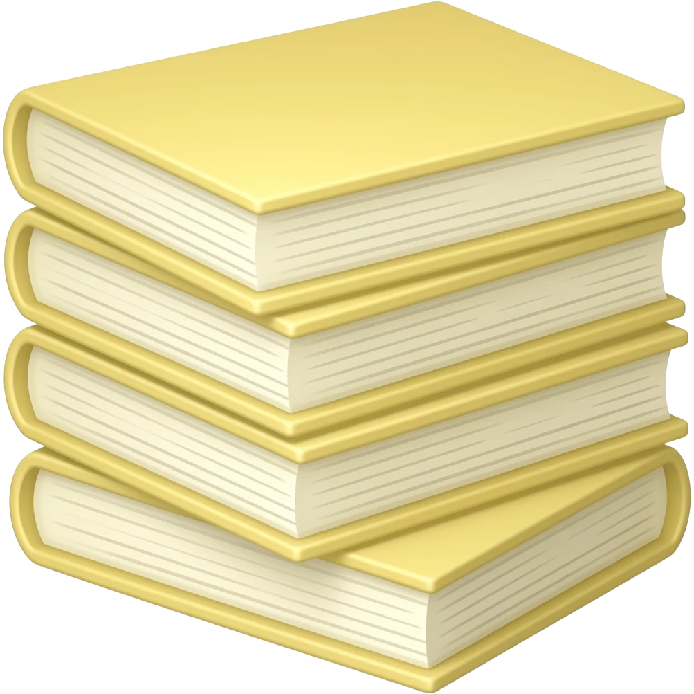a stack of butter-colored books emoji