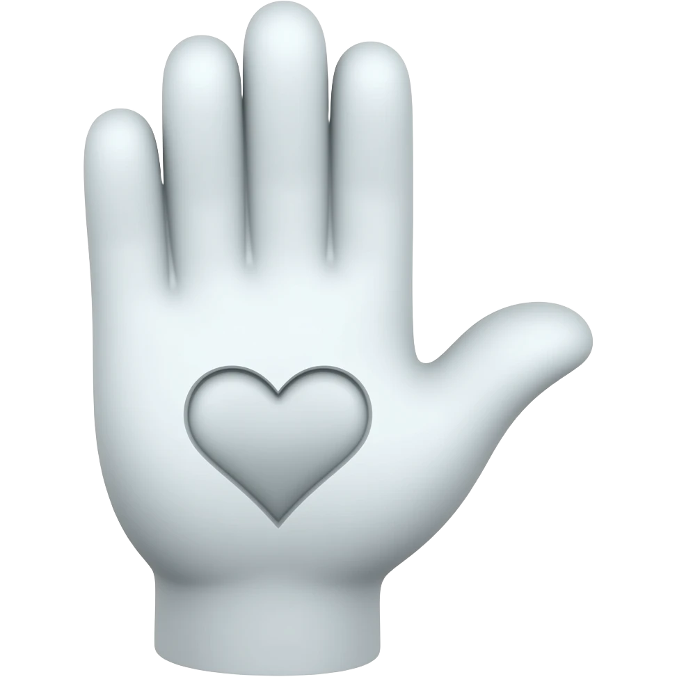 White Glover with ♥️ on thumb emoji