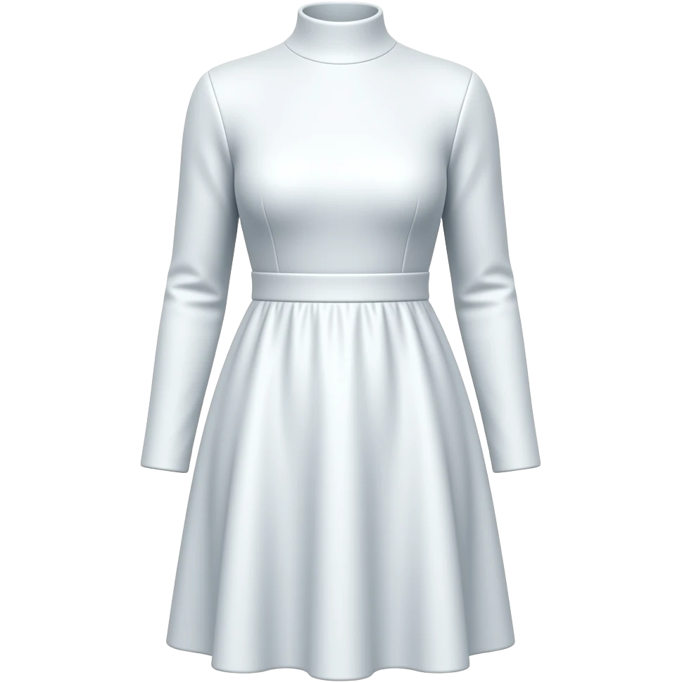 mock neck white dress emoji