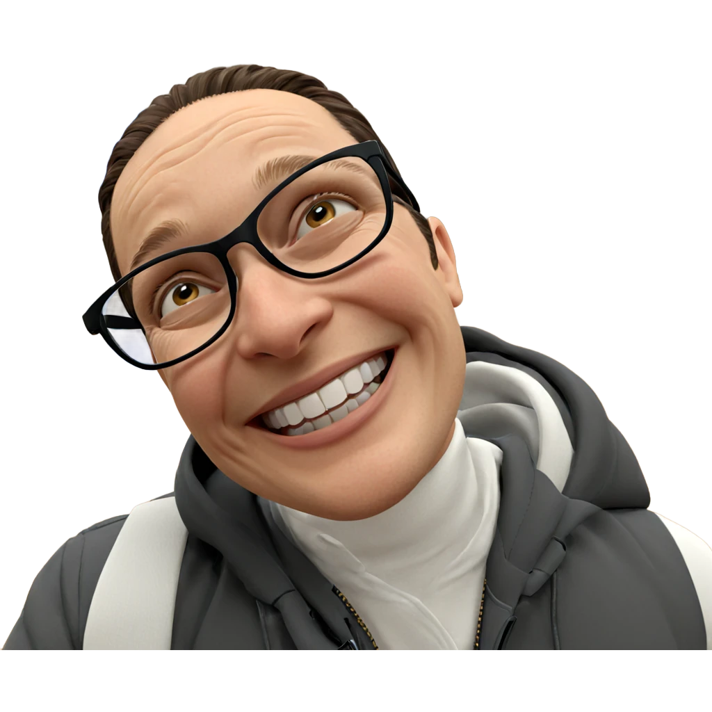 smiling boy with glasses emoji