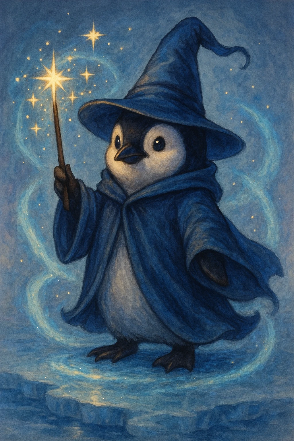 penguin wizard emoji