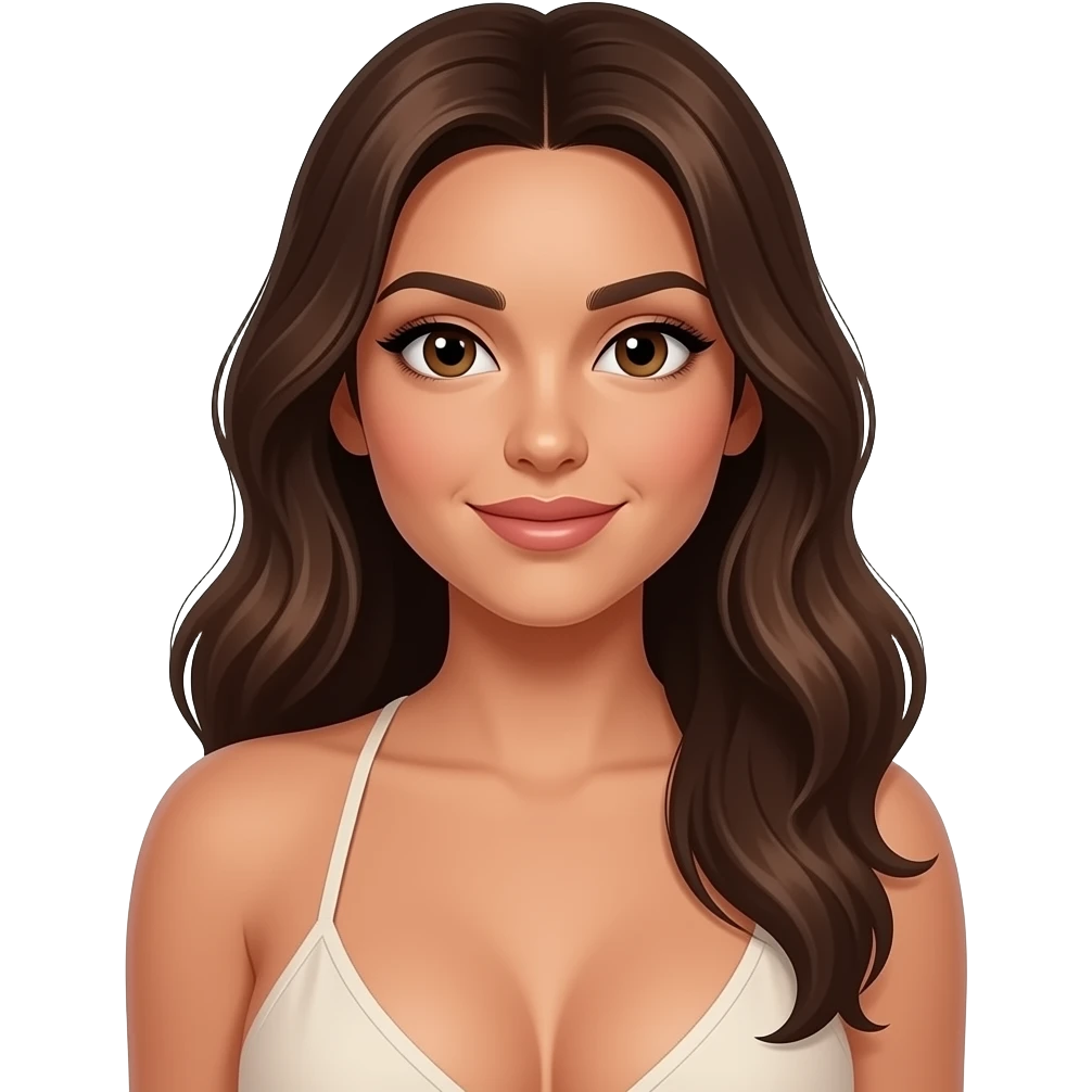 Sexy Latina brunette with big tits and pussy naked emoji