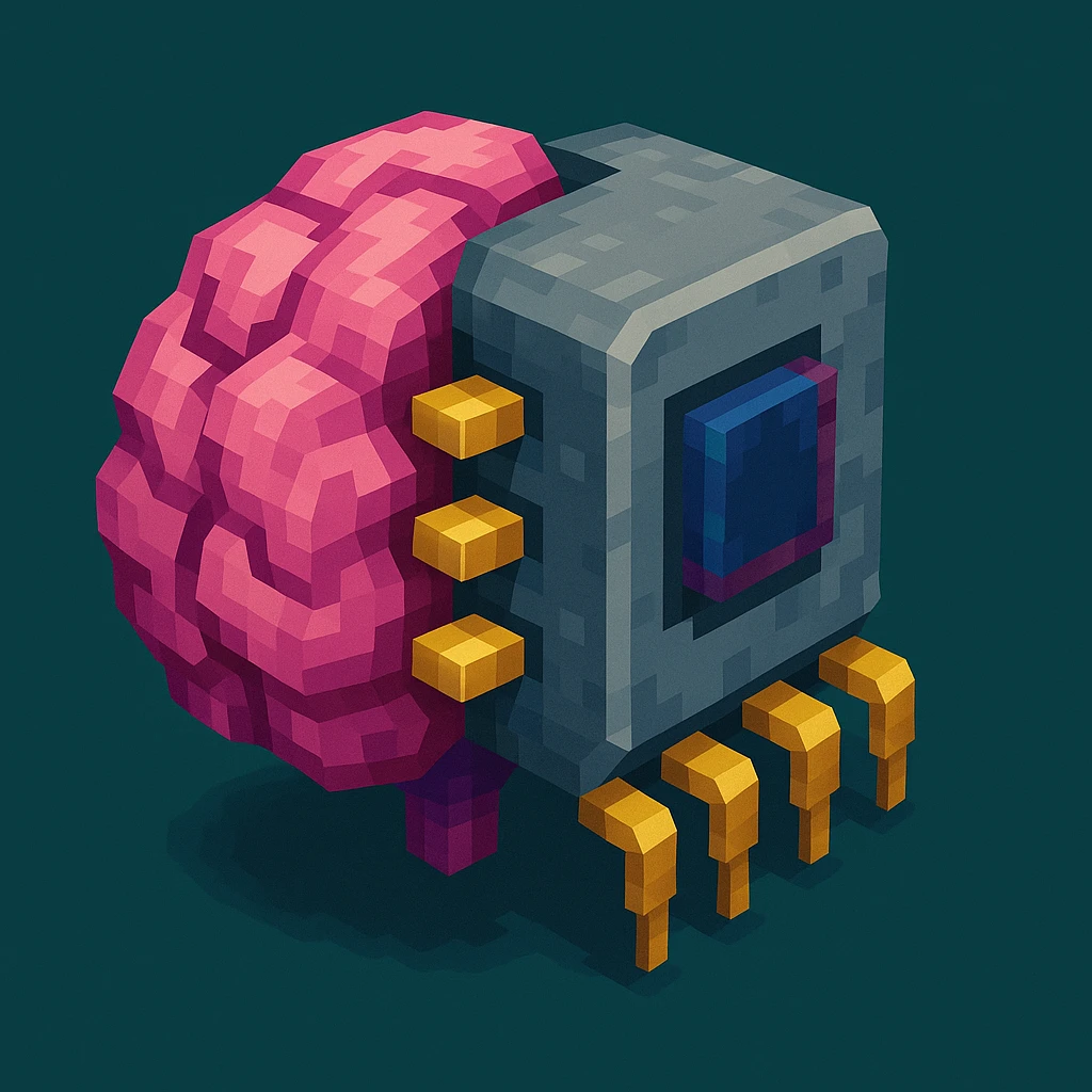 a brain merged with a microchip emoji