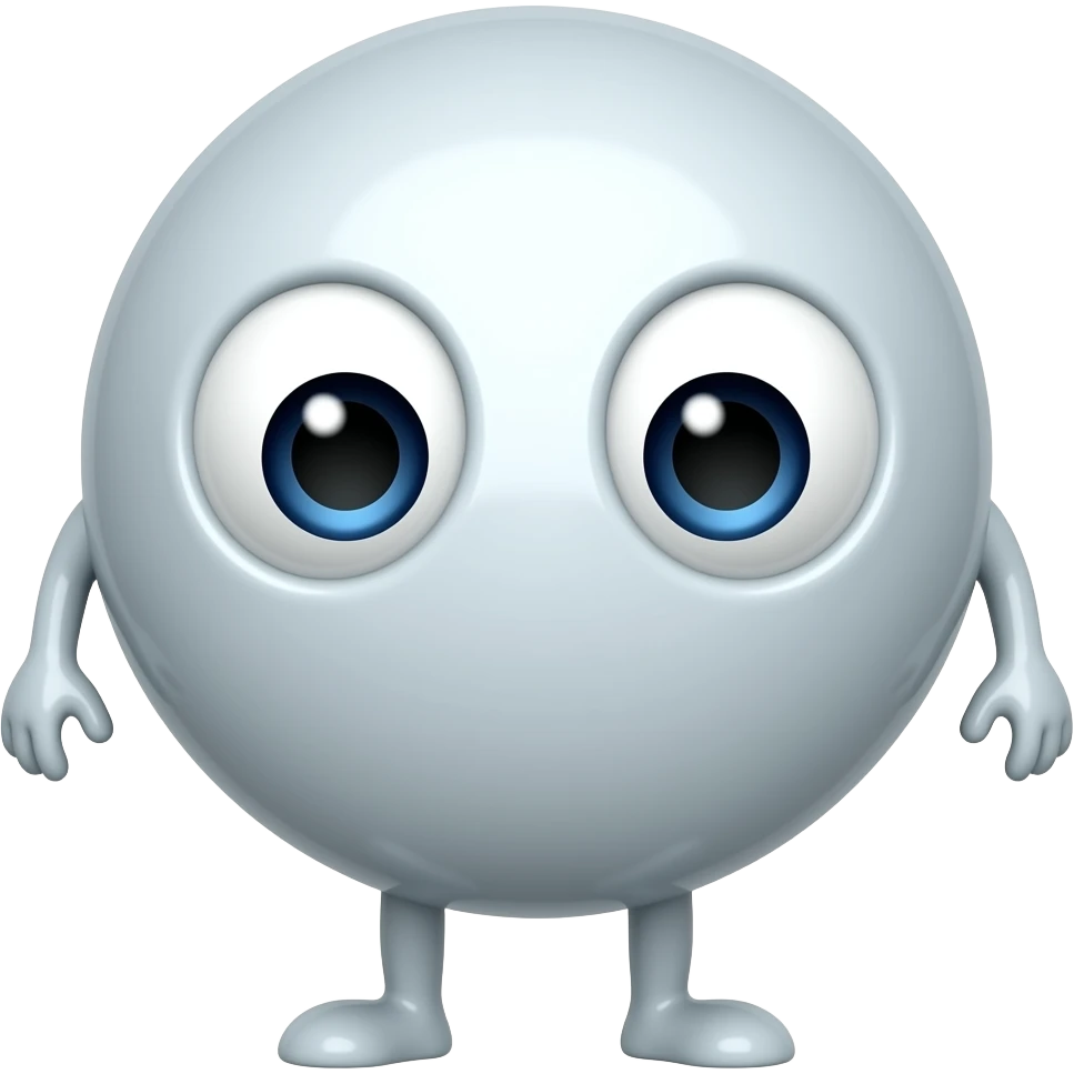 A circle with legs with eyes emoji